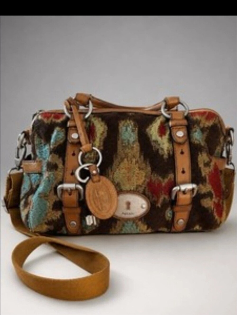 Fossil Lmt Ed Maddox Kilim Tapestry Carpet Crossbody Satchel Bag Purse Southwest